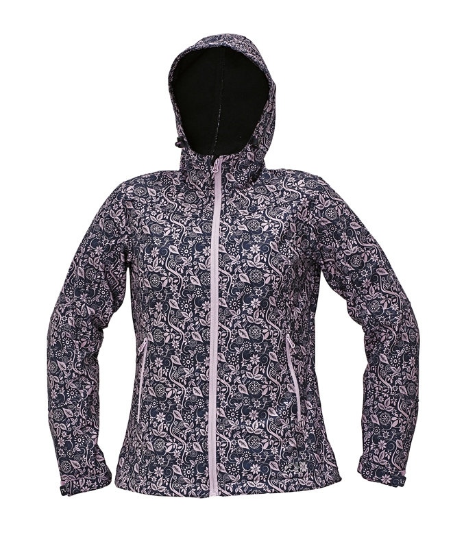 YOWIE printed bunda softshell FIALOVÁ/NAVY 03010388 38 M